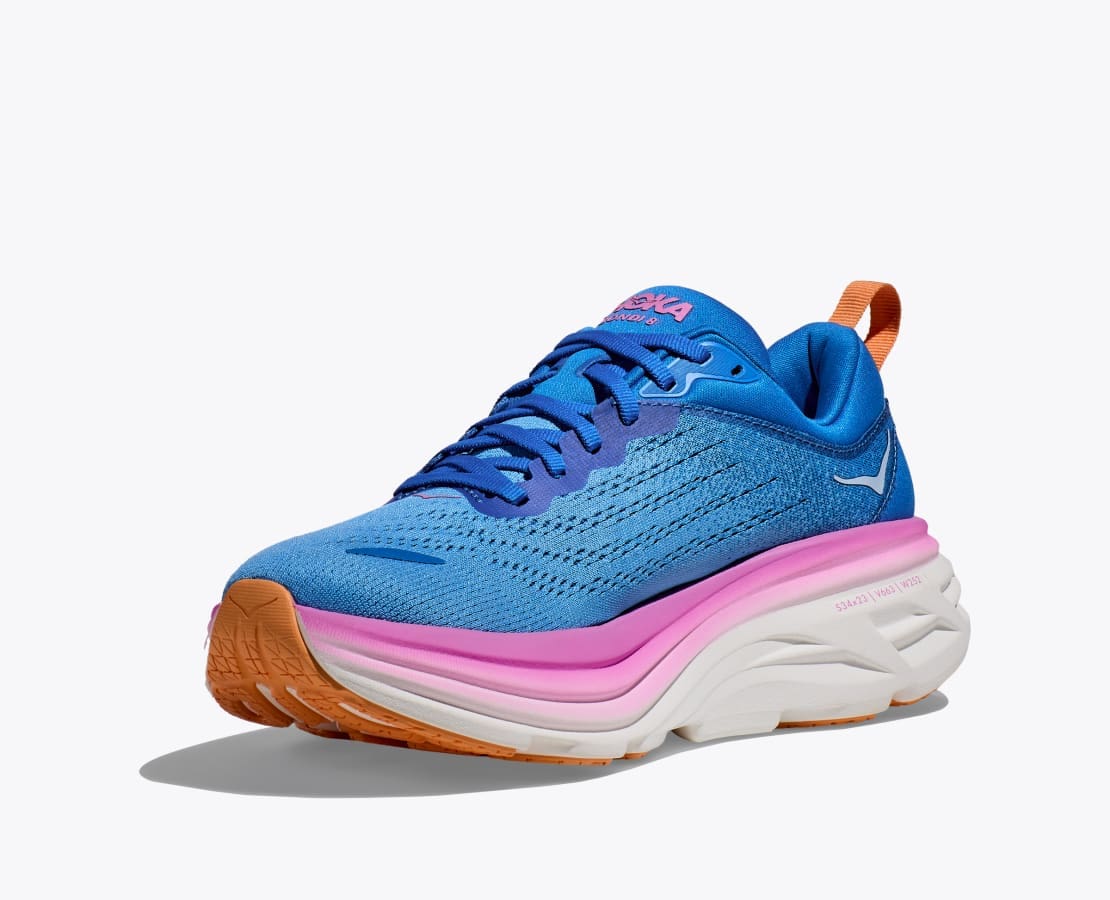 Hoka Women's Bondi 8 Blue and Pink